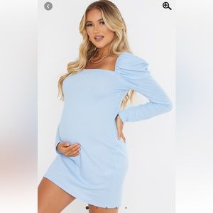 PLT Maternity Baby Blue Mini Dress